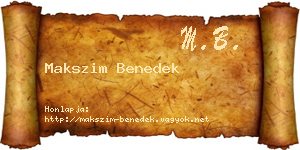 Makszim Benedek névjegykártya