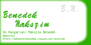 benedek makszim business card